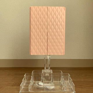フランフラン(Francfranc)のフランフラン ラミラ LED三面ミラー オーガナイザー付き ピンク(卓上ミラー)