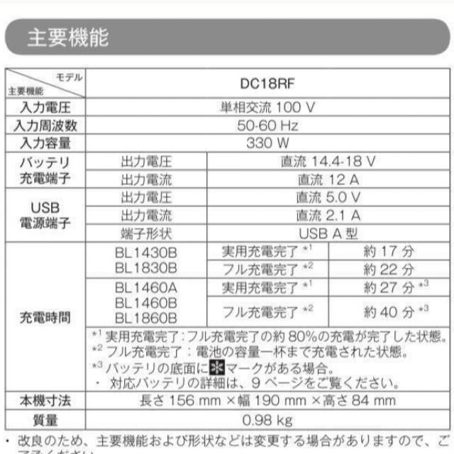 Makita(マキタ)のマキタ　急速充電器　DC18RF インテリア/住まい/日用品のインテリア/住まい/日用品 その他(その他)の商品写真