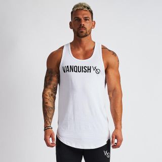 ヴァンキッシュ(VANQUISH)のVANQUISH TRIUMPH WHITE LONGLINE TANK(タンクトップ)