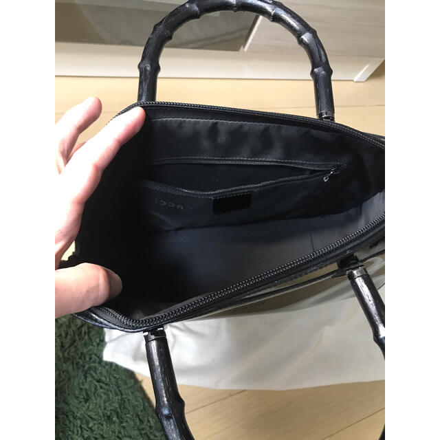 美品　グッチ　バンブー　エナメル　2way ショルダーバッグ  ハンドバッグ