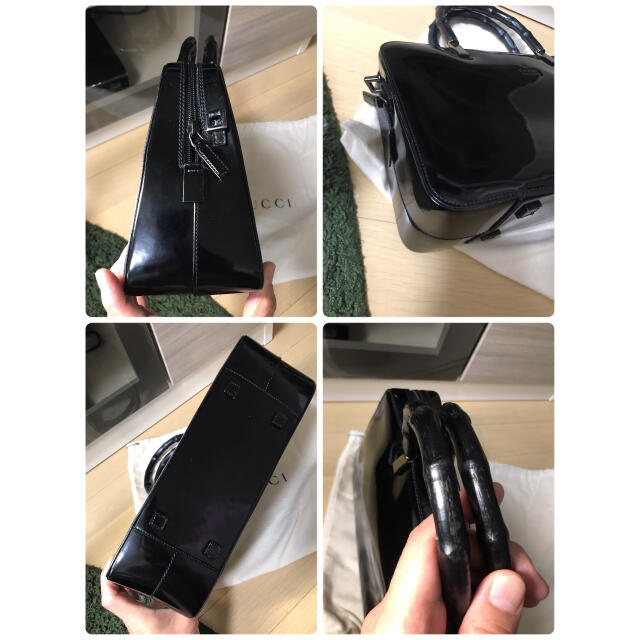 美品 グッチ バンブー エナメル 2way ショルダーバッグ ハンドバッグ 美品 グッチ バンブー エナメル 2way ショルダーバッグ ハンドバッグ