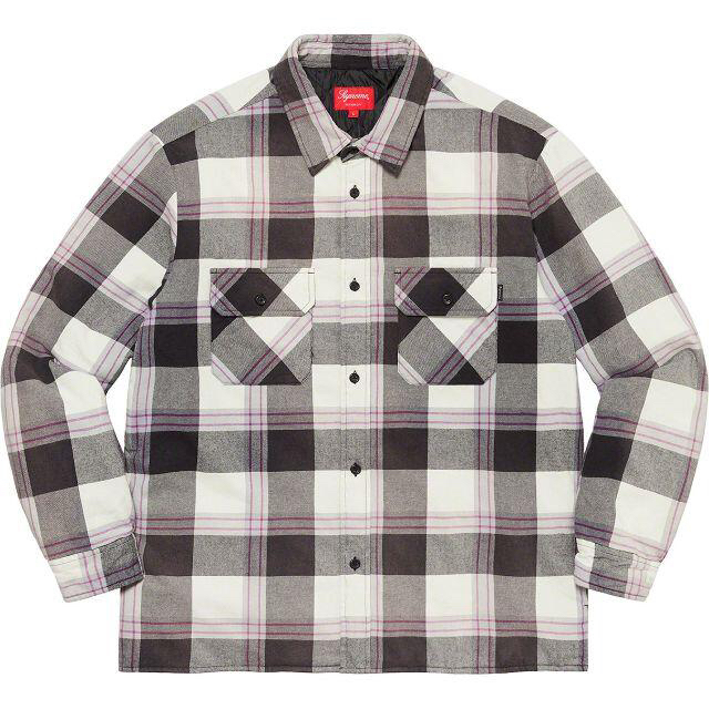 Supreme(シュプリーム)のQuilted Flannel Shirt Lサイズ White 新品 メンズのトップス(シャツ)の商品写真