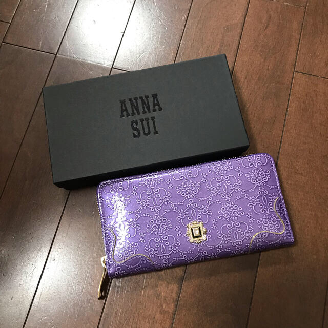 ANNA SUI(アナスイ)の新品 アナスイ ANNA SUI 長財布 ラウンドジッパー エナメル 牛革 本革 レディースのファッション小物(財布)の商品写真