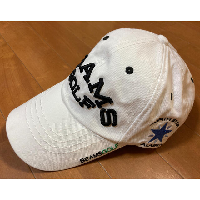 BEAMS(ビームス)のビームスゴルフ　beams golf キャップ 帽子 白色 美品 スポーツ/アウトドアのゴルフ(ウエア)の商品写真