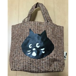 ネネット(Ne-net)の【美品】にゃーのカゴ柄巾着トートバッグ(トートバッグ)