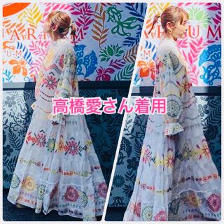 【新品！限定出品！】高橋愛さん着用★花柄ロングワンピース ボヘミアン ゆったり (ロングワンピース/マキシワンピース)