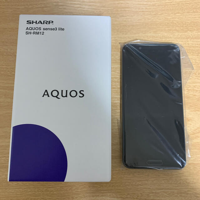 AQUOS sense3 lite ブラック 64 GB SIMフリースマートフォン/携帯電話