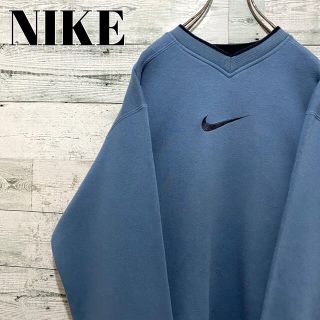 ナイキ(NIKE)の【超人気】ナイキ NIKE☆センター刺繍ロゴ V字 くすみブルー スウェット(スウェット)