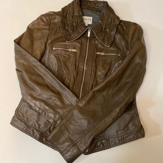 アルマーニ コレツィオーニ(ARMANI COLLEZIONI)のアルマーニ革とビニールのジャケット美品(レザージャケット)