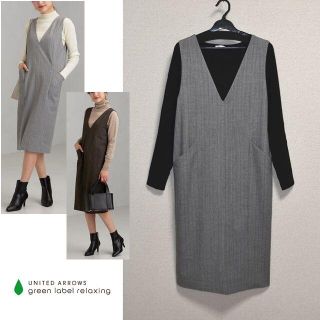 ユナイテッドアローズグリーンレーベルリラクシング(UNITED ARROWS green label relaxing)の美品 green label relaxing ワンピース ジャンパースカート(ロングワンピース/マキシワンピース)