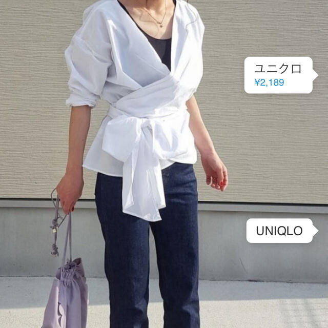 UNIQLO(ユニクロ)のUNIQLO 2way カシュクールシャツ レディースのトップス(シャツ/ブラウス(長袖/七分))の商品写真