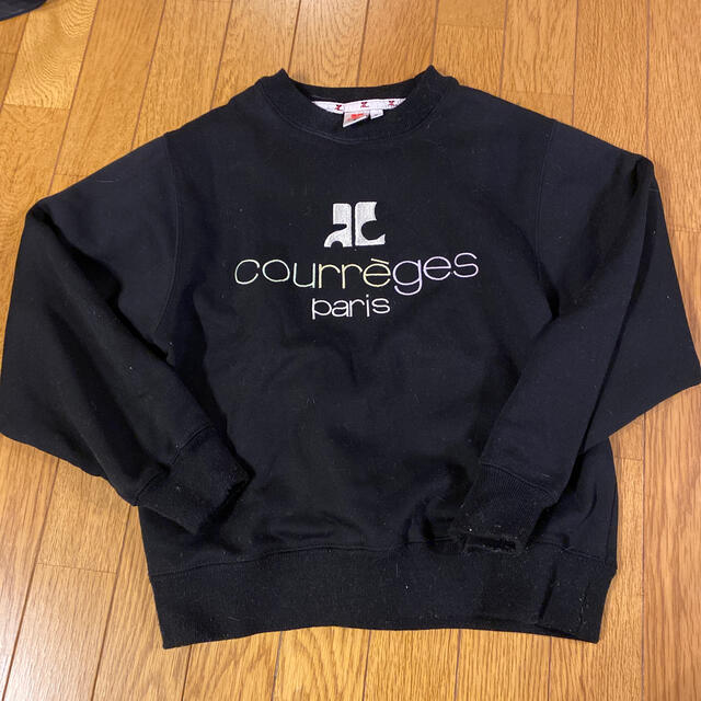 Courreges クレージュ　ロゴ　黒　ブラック　トレーナー　スウェット　美品