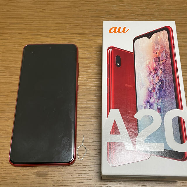 au Galaxy A20本体 新品未使用 赤 32GBスマートフォン本体