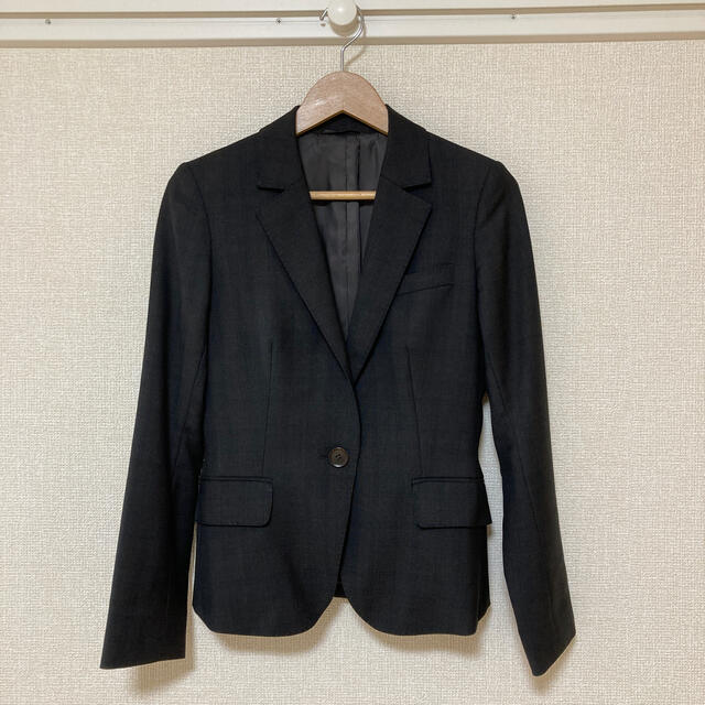 THE SUIT COMPANY(スーツカンパニー)のTHE SUIT COMPANYグレーチェックジャケット38 レディースのジャケット/アウター(テーラードジャケット)の商品写真