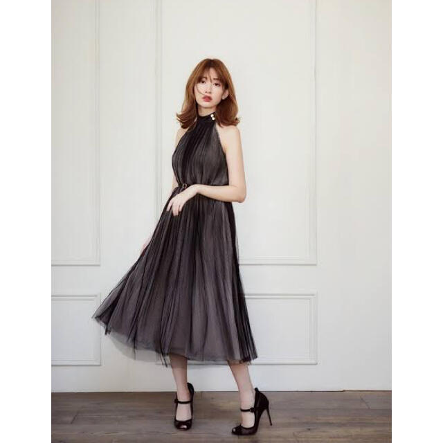 SNIDEL(スナイデル)のherlipto pleated tulle midi dress レア♡ レディースのワンピース(ひざ丈ワンピース)の商品写真