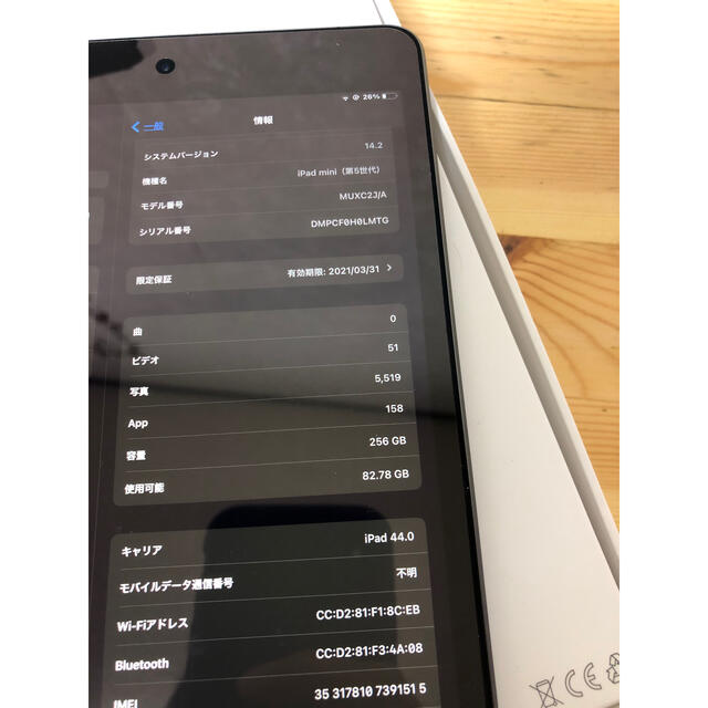 保証残有 ipad mini 5 simフリー 64GB Cellular