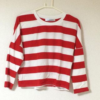 赤ボーダーTシャツ＊ほぼ未使用(Tシャツ(長袖/七分))