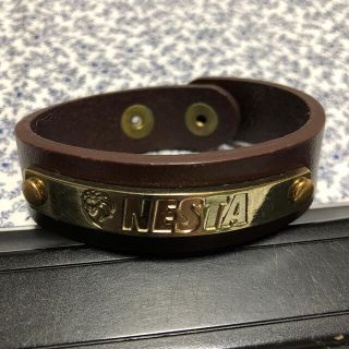 ネスタブランド(NESTA BRAND)のネスタNESTA バングル皮　ブレスレット　綺麗な中古(ブレスレット/バングル)