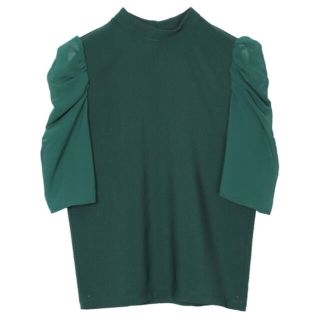 アメリヴィンテージ(Ameri VINTAGE)のアメリ　POWER SHOULDER EASY TOP グリーン(カットソー(長袖/七分))