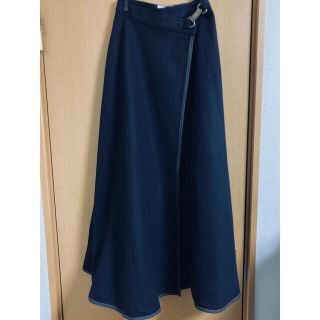 ARMANI JEANS ロング巻きスカート ネイビー