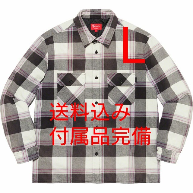 Supreme Quilted Flannel Shirt White L