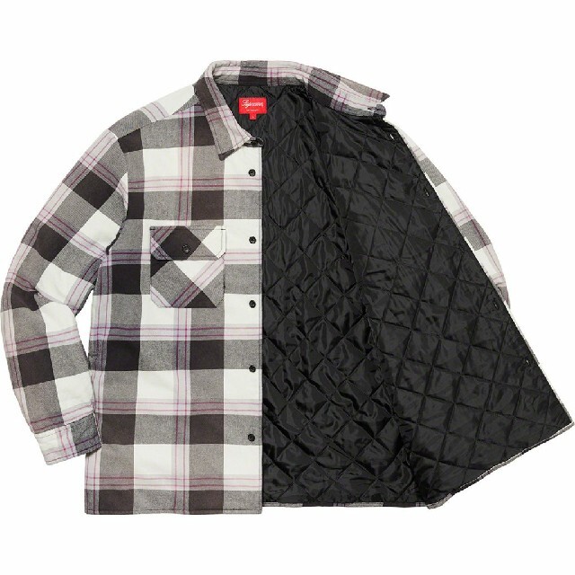 Supreme Quilted Flannel Shirt White L 1