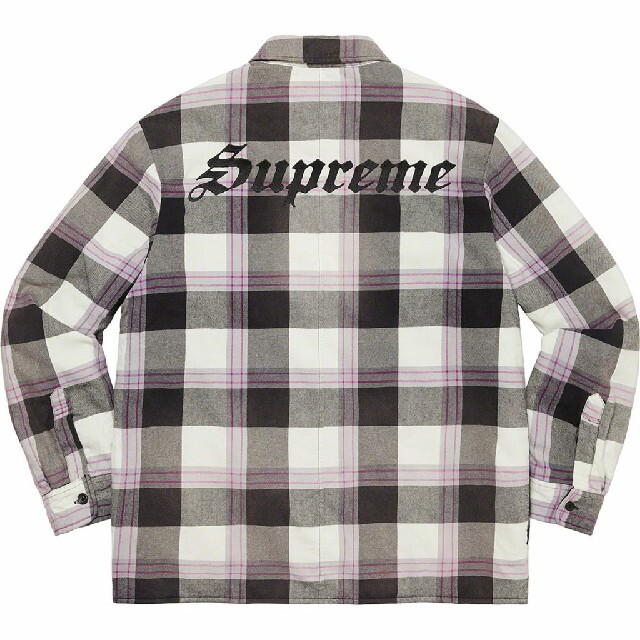 Supreme Quilted Flannel Shirt White L 2