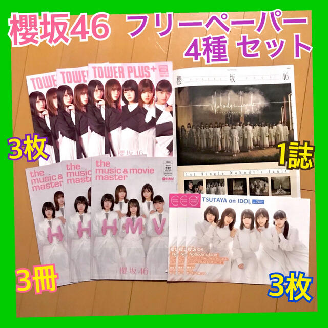 櫻坂46 HMV TOWER PLUS＋TSUTAYA フリーペーパー  エンタメ/ホビーのタレントグッズ(アイドルグッズ)の商品写真