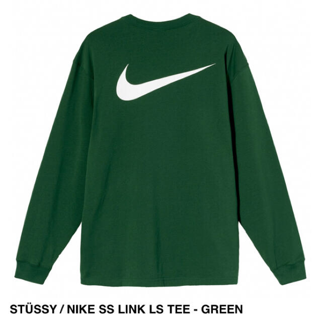 STUSSY(ステューシー)のSTUSSY / NIKE SS LINK LS TEE -GREEN Sサイズ メンズのトップス(Tシャツ/カットソー(七分/長袖))の商品写真