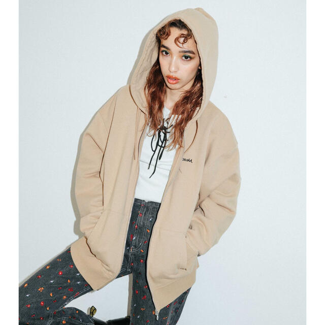 X-girl BOX LOGO ZIP SWEAT HOODIE