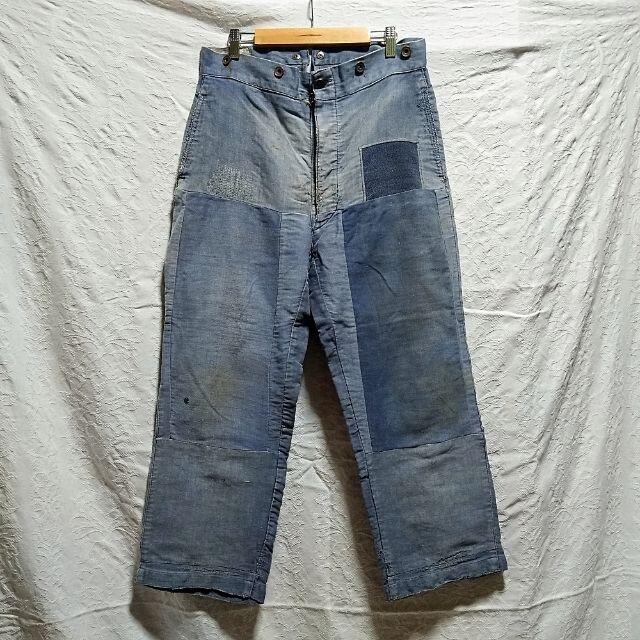 40s パッチワーク モールスキン ワークパンツ モンサンミッシェル 人気