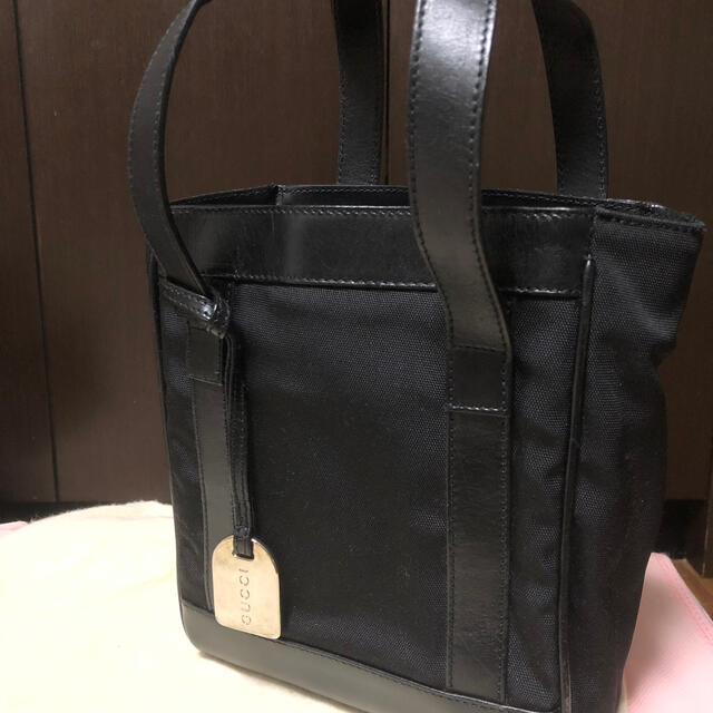 グッチ GUCCI トートバッグ ミニ 黒 正規品 レザーxナイロン グッチ GUCCI トートバッグ ミニ 黒 正規品 レザーxナイロン