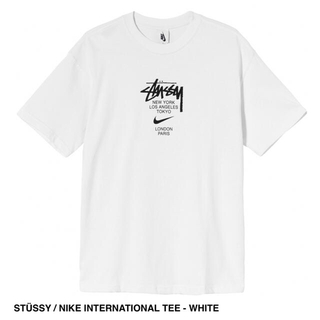 ステューシー(STUSSY)のSTUSSY NIKE INTERNATIONAL TEE Mサイズ 白(Tシャツ/カットソー(半袖/袖なし))