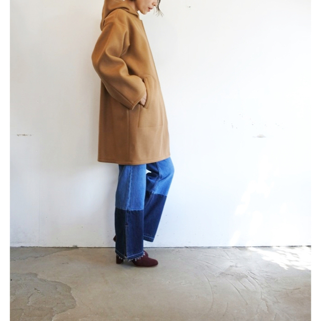 AURALEE HEAVY MELTON HOODED COAT