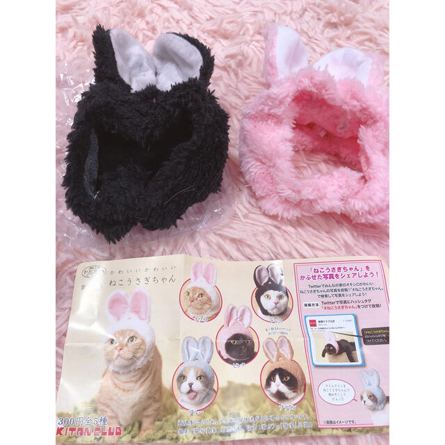 新品未使用♡ねこうさぎちゃん　2点セット　黒とピンク　ねこのかぶりもの　 その他のペット用品(猫)の商品写真