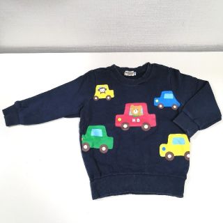 ミキハウス(mikihouse)のトレーナー　ミキハウス　ネイビー　車　クマ　サル　100cm(Tシャツ/カットソー)