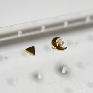 ANATOMETAL  18金ピアスエンド 14G セット