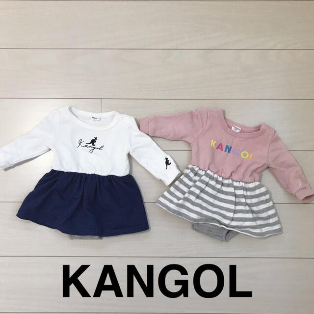 KANGOL(カンゴール)の【美品】早い者勝ち！KANGOL カンゴール　ワンピース ロンパース 70cm キッズ/ベビー/マタニティのベビー服(~85cm)(ワンピース)の商品写真