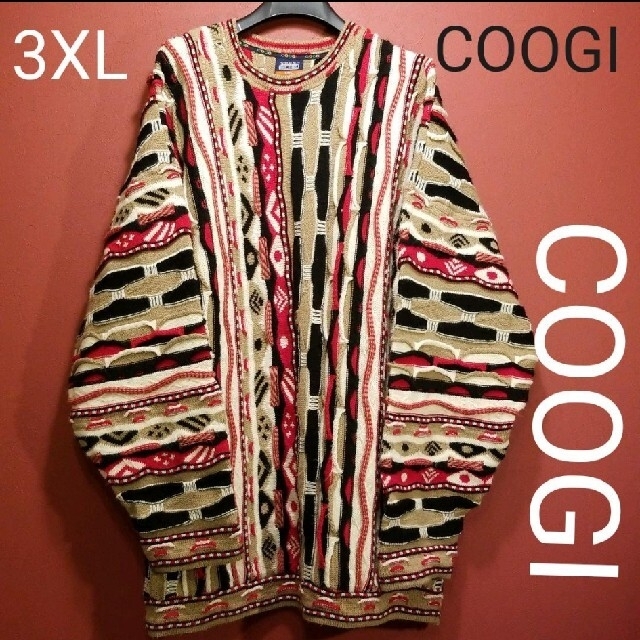 COOGI - 希少 超ビッグサイズ COOGI 3D ウールニットセーター ベージュ