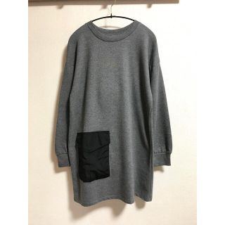 ザラ(ZARA)のZARA スウェット生地 チュニック ワンピース グレー(チュニック)