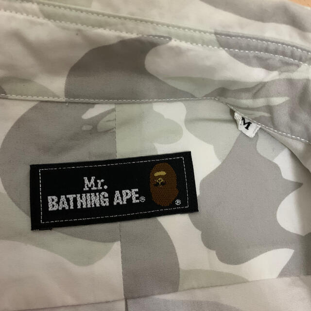 A BATHING APE(アベイシングエイプ)の激レアM！Mr.BATHING APE 猿カモ半袖シャツ白迷彩 メンズのトップス(シャツ)の商品写真