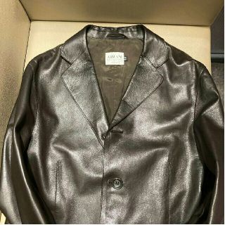 ジョルジオアルマーニ(Giorgio Armani)の【美品】30万円　最高級　ジョルジオ・アルマーニ　仔羊革　レザーテーラードJK(レザージャケット)