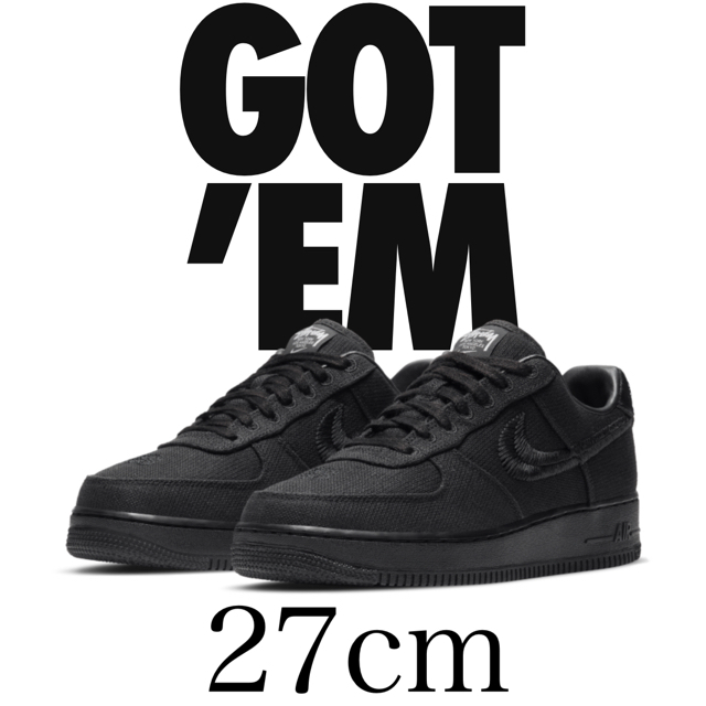 STUSSY × NIKE AIR FORCE 1 LOW BLACK 27cm