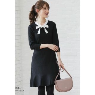 トッコ(tocco)のtocco closet トッコ　ボウタイ　ニット　ワンピース (ひざ丈ワンピース)