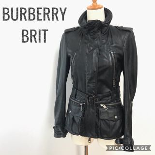 バーバリー(BURBERRY)のレア！ BURBERRY バーバリーブリット レザー ライダースジャケット(ライダースジャケット)