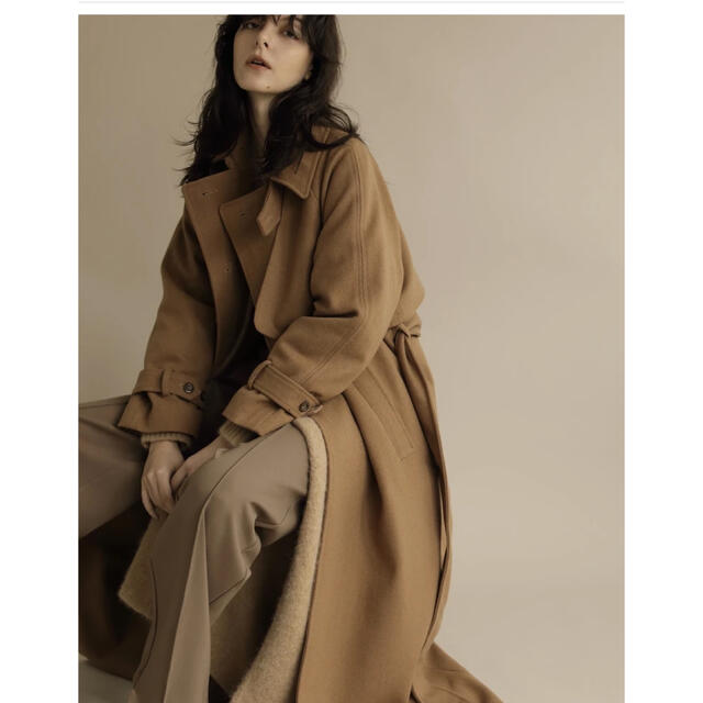 louren wool trench coat camel - ロングコート