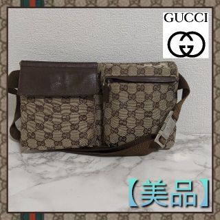 グッチ(Gucci)の【美品】GUCCI  ウエストバッグ 28566 GG柄 ブラウン(ボディバッグ/ウエストポーチ)