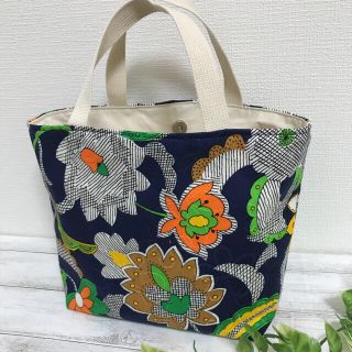 【SALE】花柄 トートバッグ オレンジ(バッグ)