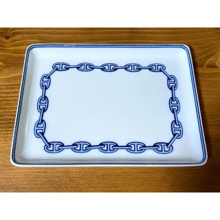 エルメス(Hermes)の【HERMES】エルメス角皿 シェーヌダンクル ブルースクエア （送料込み）(食器)