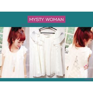 ミスティウーマン(mysty woman)のレース×シフォンフリルスリーブブラウス(シャツ/ブラウス(半袖/袖なし))